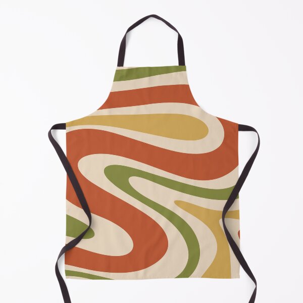 Item preview, 70s Retro Swirls Abstract Pattern in Burnt Orange, Mustard, Olive Green, and Beige designed and sold by kierkegaard.