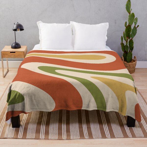 Item preview, 70s Retro Swirls Abstract Pattern in Burnt Orange, Mustard, Olive Green, and Beige designed and sold by kierkegaard.