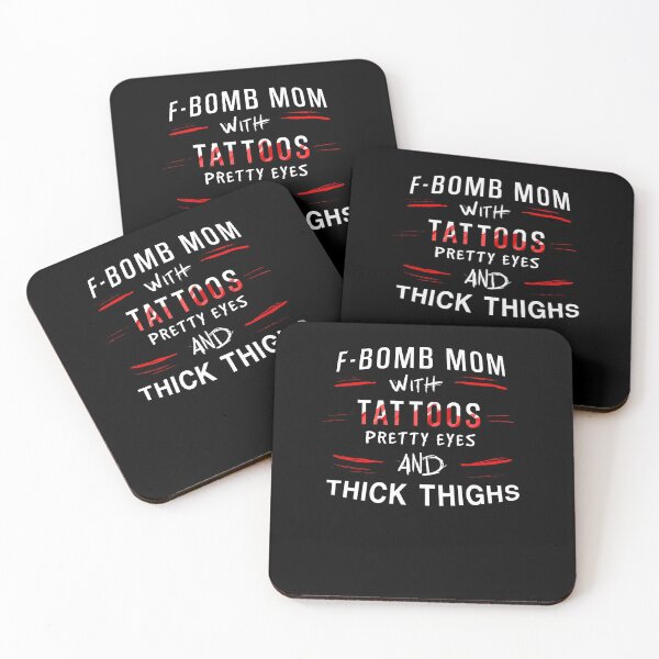 Item preview, F-bomb mom with tattoos, pretty eyes and thick thighs - White and Red designed and sold by OooiChris.