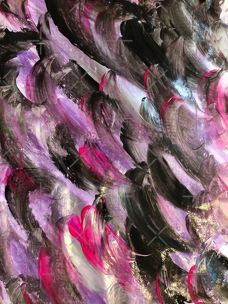 Purple Waves Abstract Art by OneDayArt