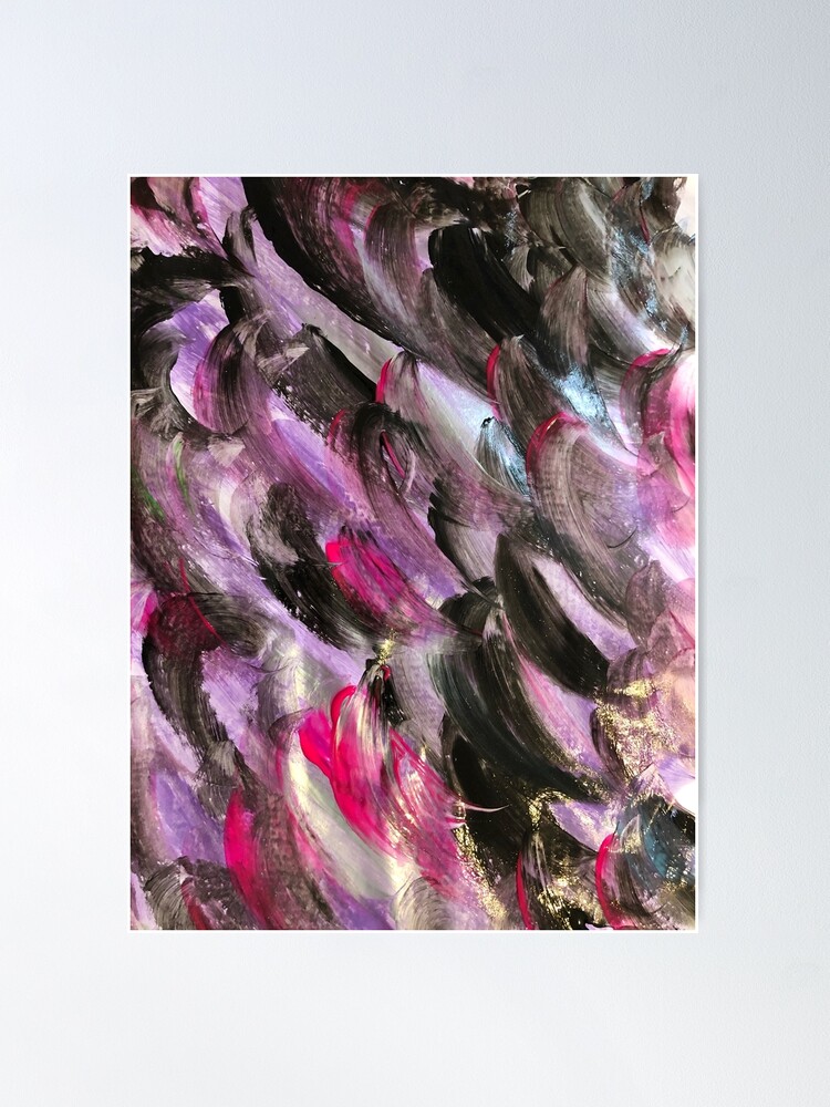 Alternate view of Purple Waves Abstract Art Poster