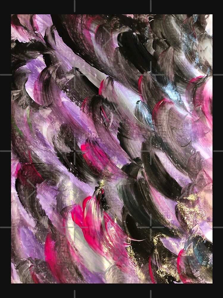 Purple Waves Abstract Art  by OneDayArt