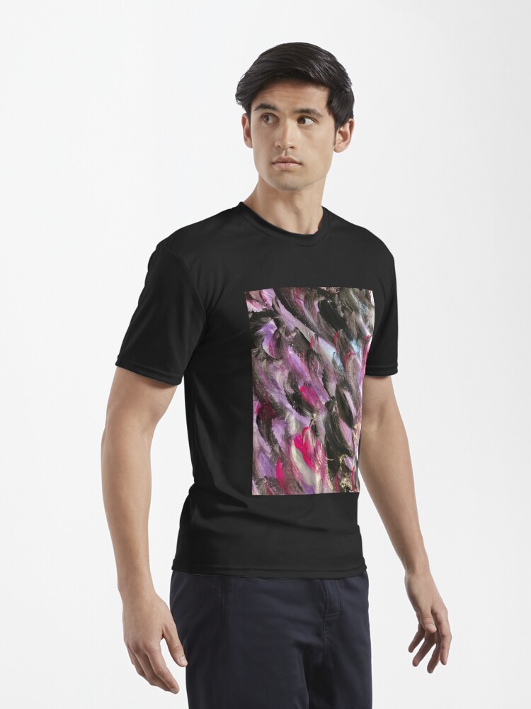 Alternate view of Purple Waves Abstract Art  Active T-Shirt