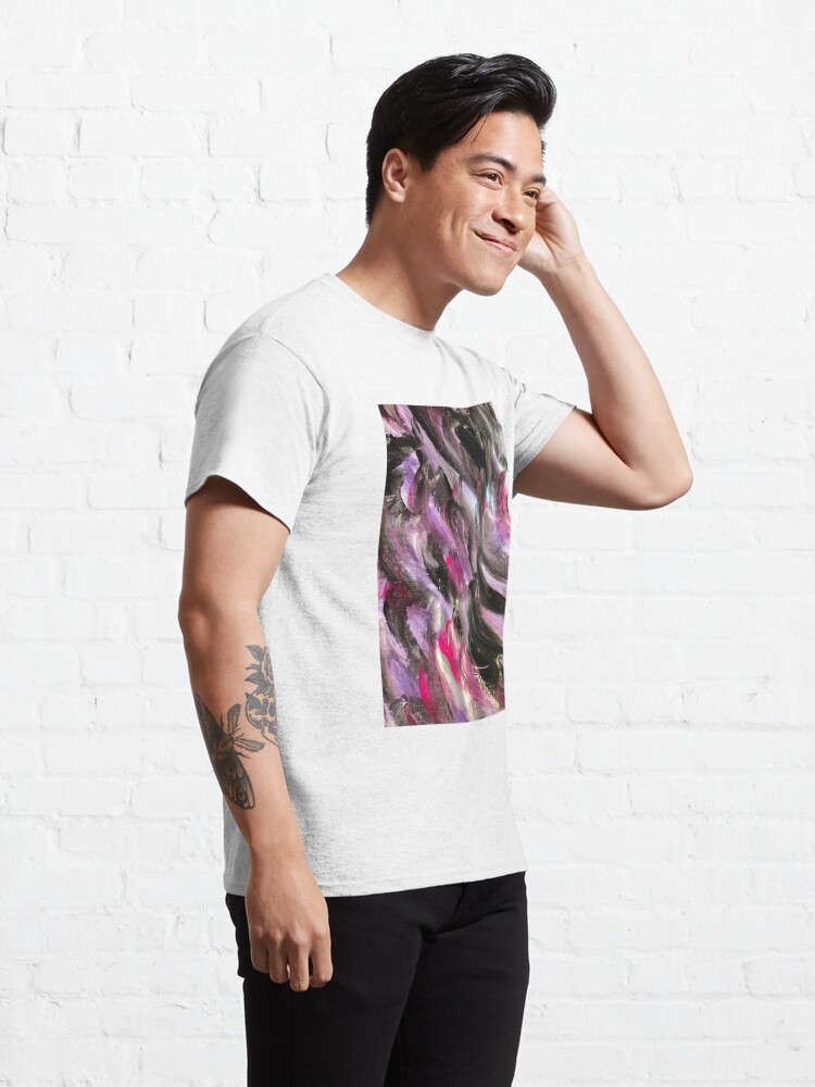 Alternate view of Purple Waves Abstract Art Classic T-Shirt