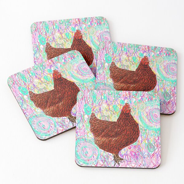 Item preview, Chicken, hen abstract background, squiggly, little red hen wiggles  designed and sold by Edgot Emily Dimov-Gottshall.