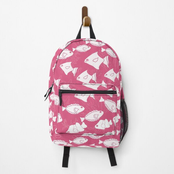 Item preview, White Fish on Bubblegum Pink designed and sold by creativebeeshop.