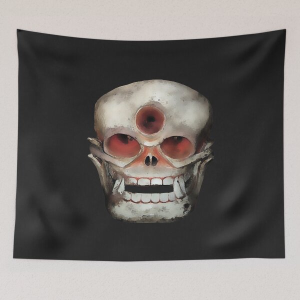 Item preview, Three eyed demon skull designed and sold by pignpix.