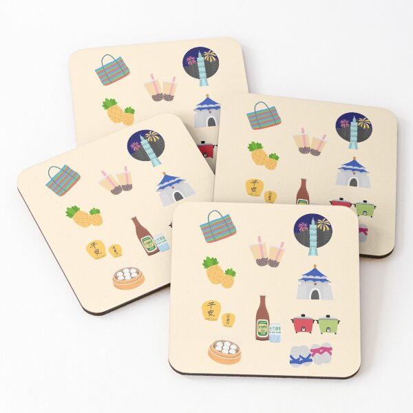 Item preview, Taiwan Travel Sticker Pack - Boba, Bubble Milk Tea, Taipei 101, Rice Cooker, Xiaolongbao, designed and sold by Trista Designs.
