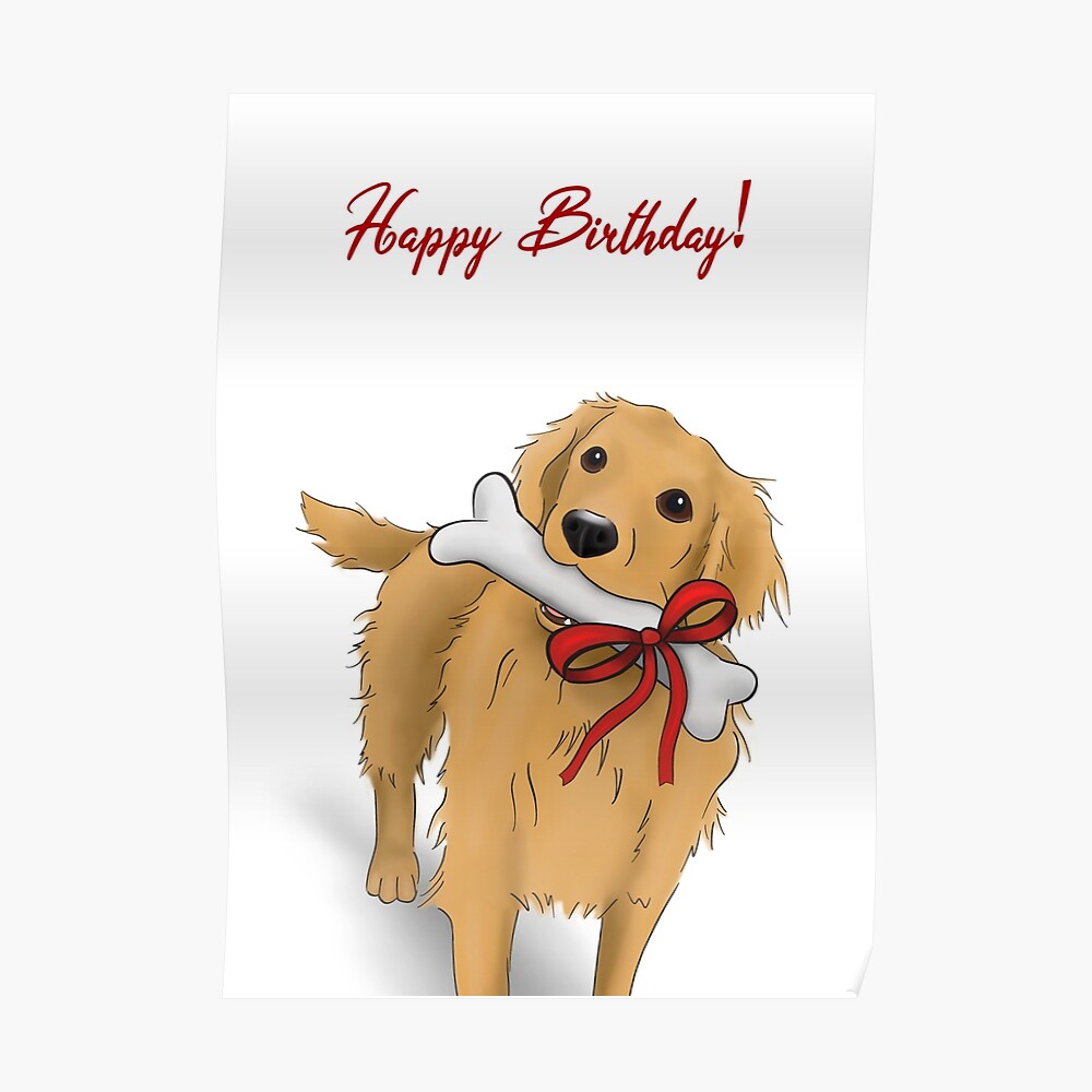 Cute Golden Retriever with a Bone | Happy Birthday Cute Golden Retriever with a Bone | Happy Birthday