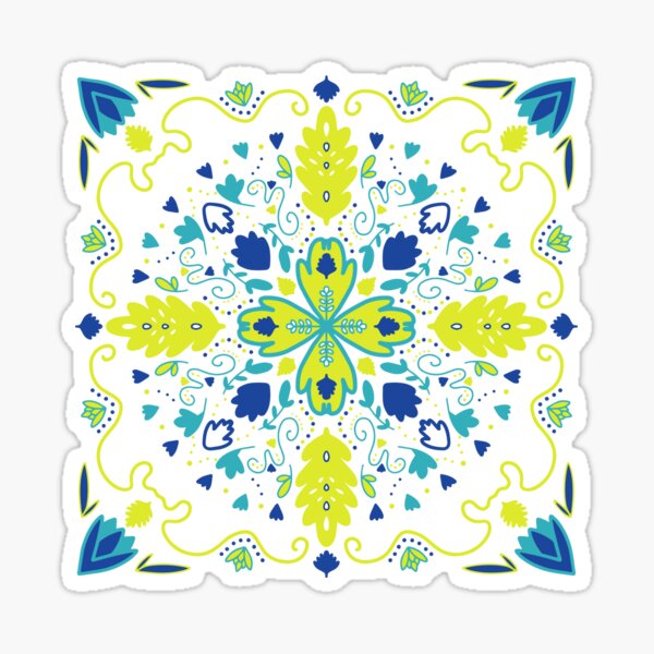 Tile #2 Turquoise Lime Blue Sticker