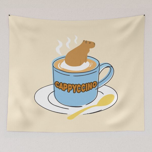 Item preview, Cappyccino Capybara Coffee Pun designed and sold by sunnySaraV.