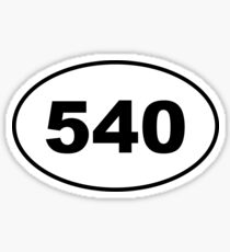 540 Area Code Sticker