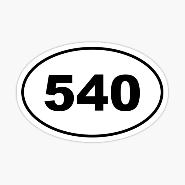 540 Area Code Sticker