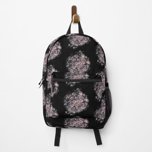 Item preview, Geometric cube hexagon spray paint Splatter grey pink pastel designed and sold by SilverSquirrels.