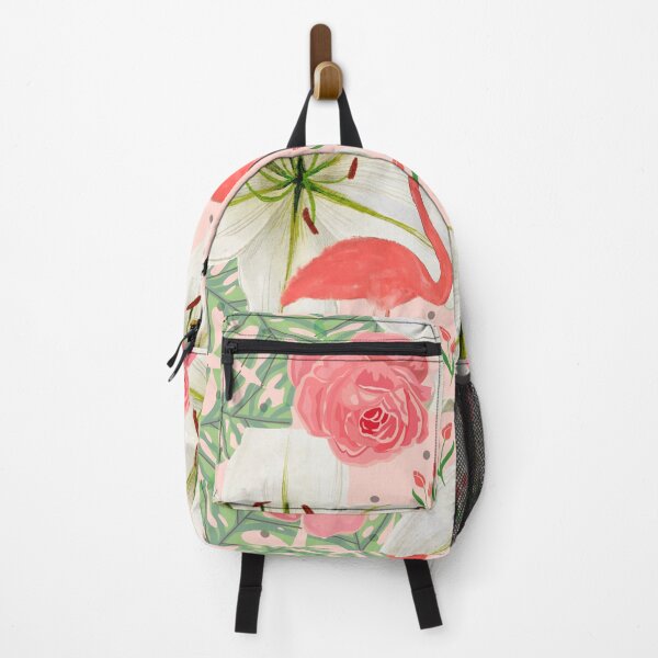 Item preview, Floral Flamingos with Pink Background designed and sold by VV-2020.