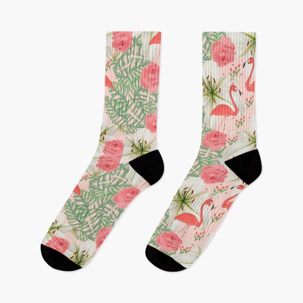 Item preview, Floral Flamingos with Pink Background designed and sold by VV-2020.