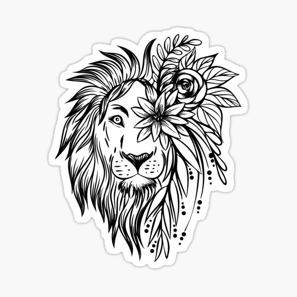 Download Lion With Flowers Gifts Merchandise Redbubble