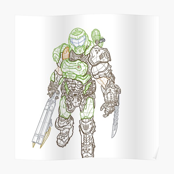 "Doom slayer" Poster for Sale by SebastianVigil | Redbubble