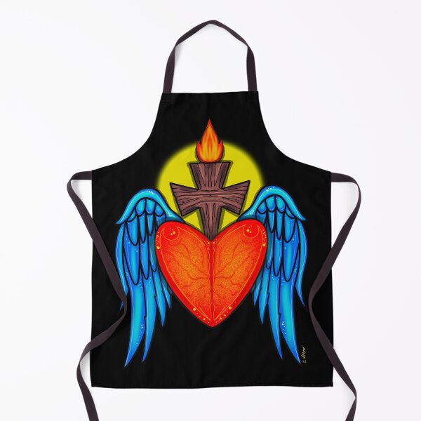 Item preview, Colorful Sacred heart with wings designed and sold by Chillateez.