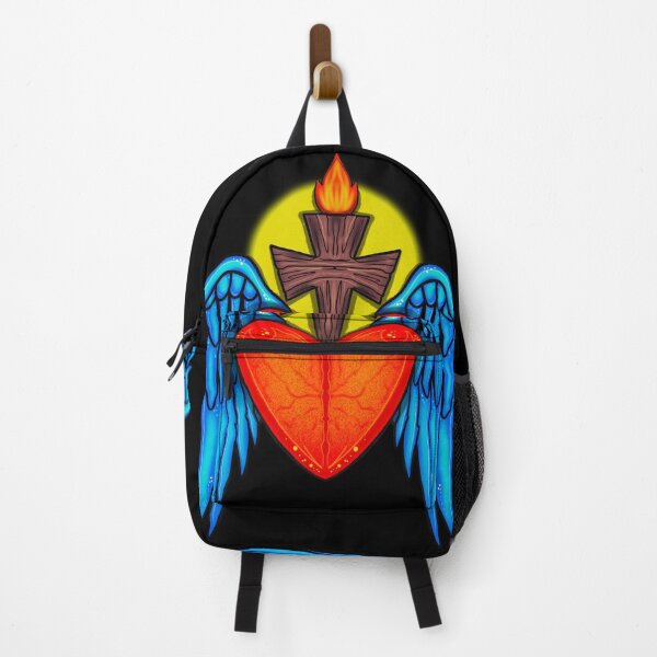 Item preview, Colorful Sacred heart with wings designed and sold by Chillateez.