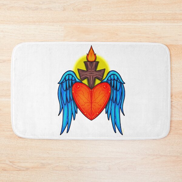 Item preview, Colorful Sacred heart with wings designed and sold by Chillateez.