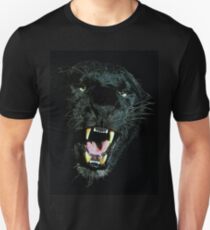 Schwarzes Panthergesicht Slim Fit T-Shirt