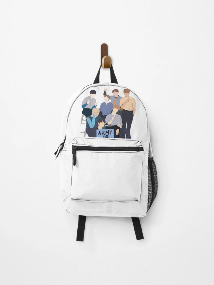 On sale BTS Backpack | Minimalist Backpack | Bangtan Army Backpack | 80s Retro Aethestic Backpack