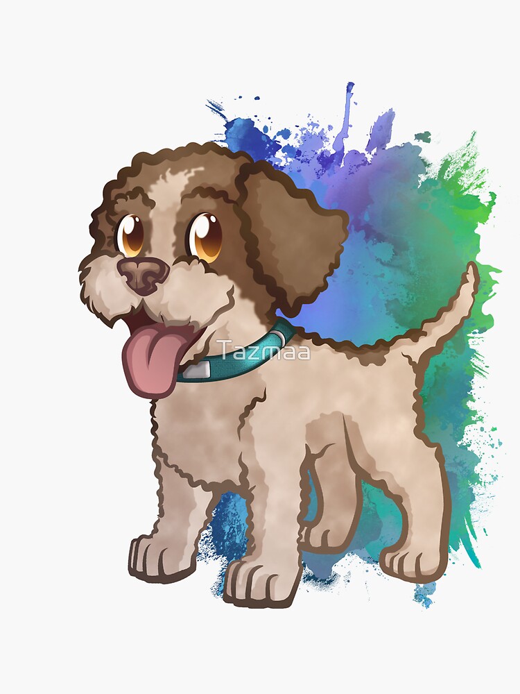 "Lagotto Romagnolo Puppy Dog (Truffle Dog) Patch" Sticker by Tazmaa