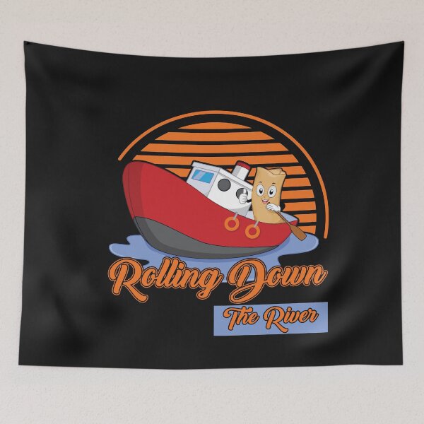 Item preview, Rolling Down The River - Funny Eggroll In A Boat designed and sold by SharpThreadZ.
