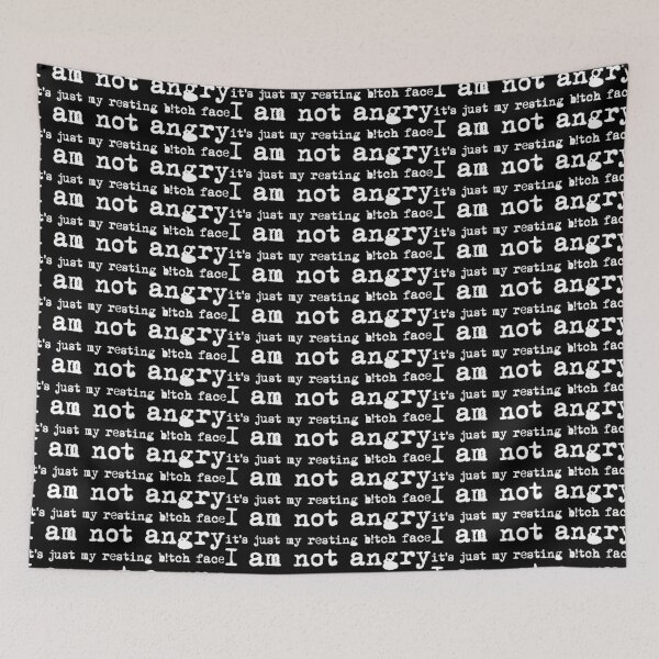 Item preview, I am not angry, it's just my resting bitch face #white designed and sold by blacklittlemoon.