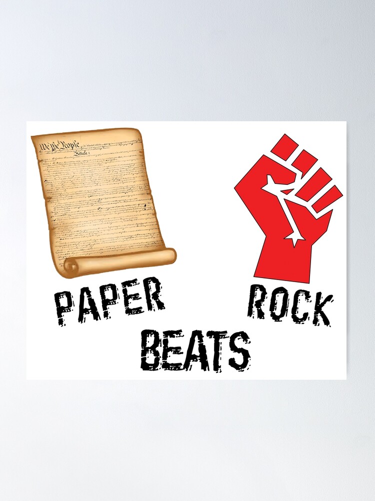 Paper Beats Rock Poster for Sale by LibertyLine