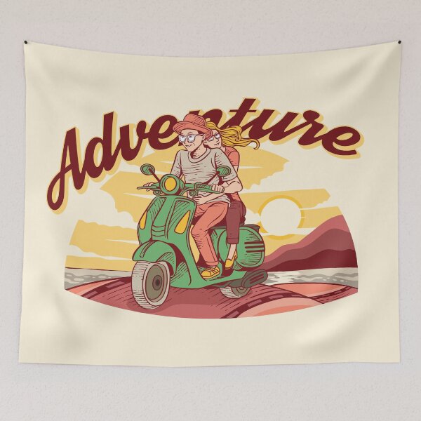Item preview, Adventure: Loving Couple on Scooter designed and sold by SLAG-Creative.