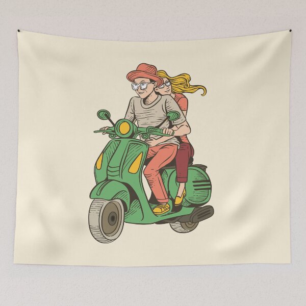Item preview, Loving Couple on Scooter designed and sold by SLAG-Creative.