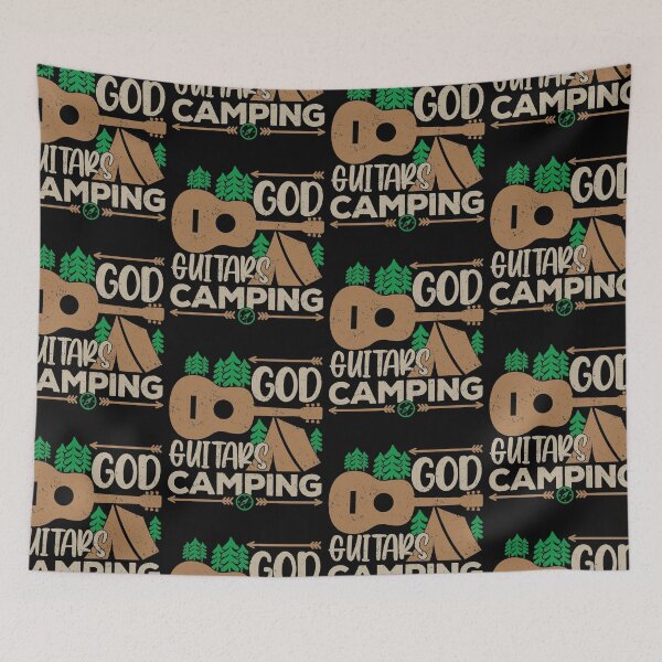 Item preview, God Guitars And Camping | Love To Camp designed and sold by GravitiTees.
