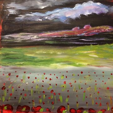 Artwork thumbnail, Red flower Landscape by stevephillips