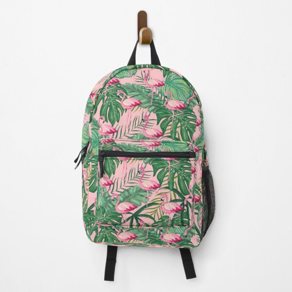 Artikelvorschau, Tropische exotische rosa Flamingo-Palmenblätter, tropisches Blättermuster entworfen und verkauft von silviaol.