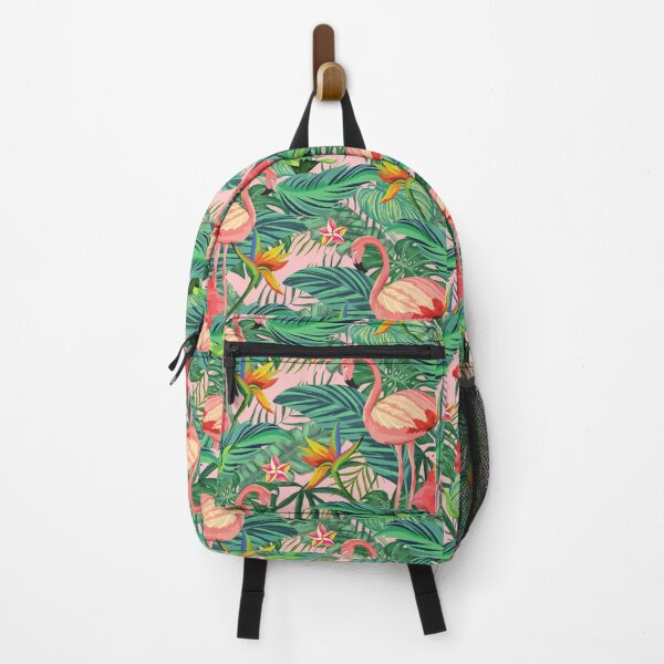 Artikelvorschau, Tropische exotische rosa Flamingo-Palmenblätter, tropische Blätter, Blumenmuster entworfen und verkauft von silviaol.