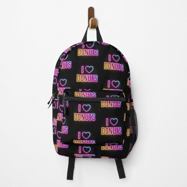 Item preview, Neon Retrowave Outrun Text and Heart Icon - I Love Donuts designed and sold by dylanxh.