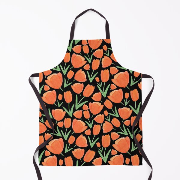 Item preview, Watercolor Orange Tulip Floral Pattern Cottage Core designed and sold by SD-illustration.