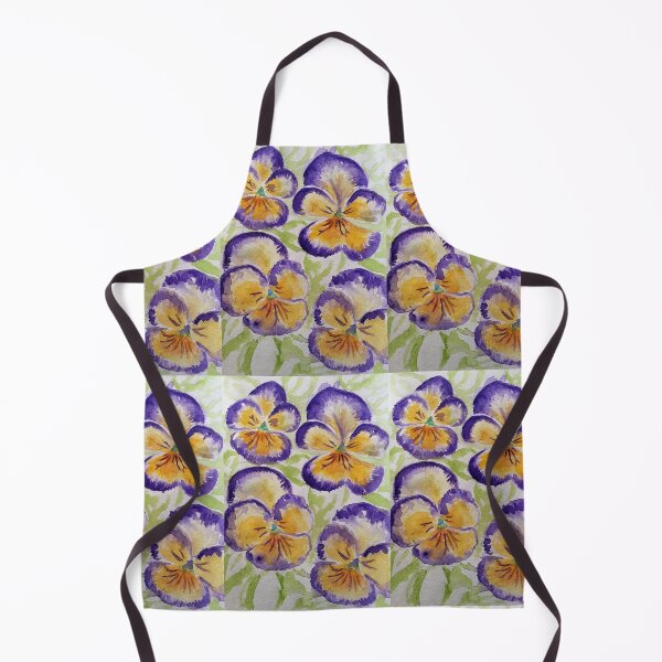 Item preview, Viola Watercolor Purple Edged Yellow Floral Pattern designed and sold by Sarah Rajkotwala.