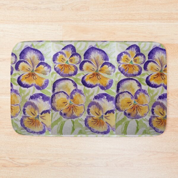 Item preview, Viola Watercolor Purple Edged Yellow Floral Pattern designed and sold by Sarah  Rajkotwala.