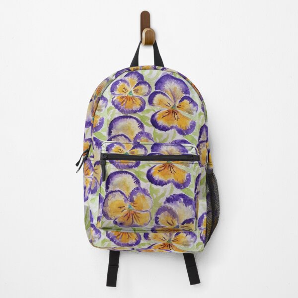 Item preview, Viola Watercolor Purple Edged Yellow Floral Pattern designed and sold by Sarah Rajkotwala.