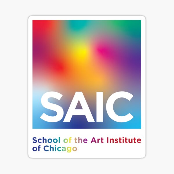 School of the Art Institute of Chicago Rainbow Gradient Logo Sticker