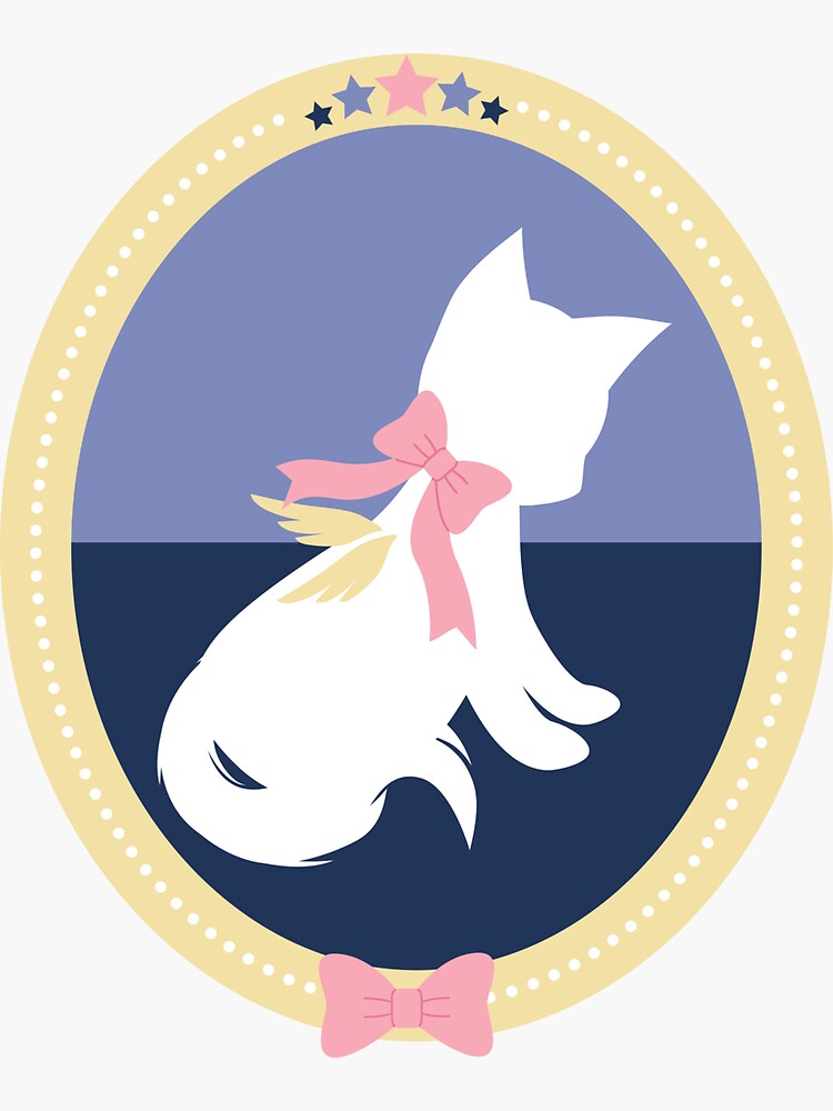 Thumbnail 3 of 3, Sticker, Angel Starlight Playful Cat designed and sold by lucidly.