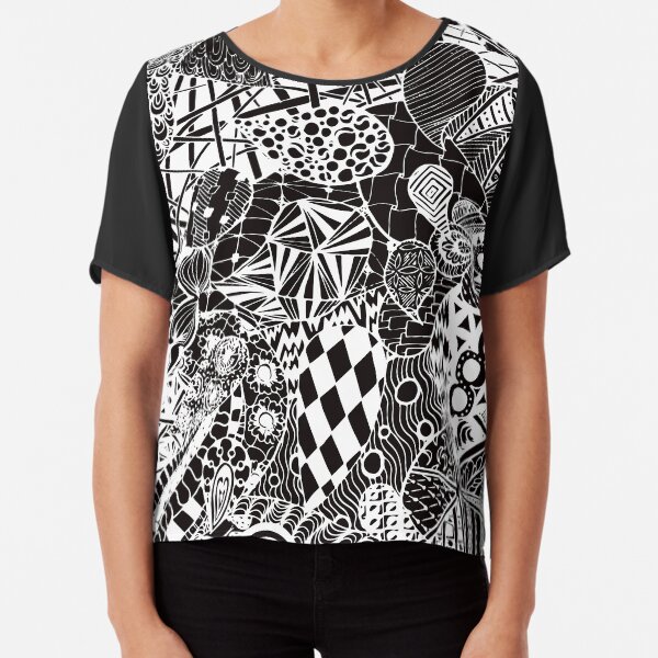 Zentangle drawing Chiffon Top