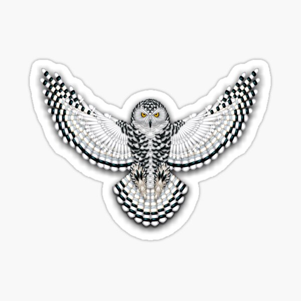 Beadwork Snowy Owl Sticker