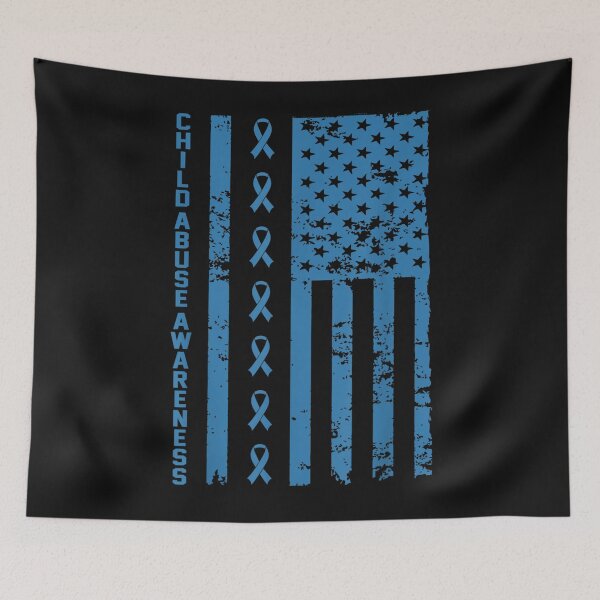 Item preview, Child Abuse Prevention Awareness Costume Ribbon America Flag designed and sold by simonbucholz.