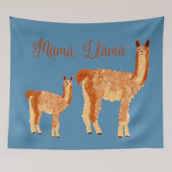 Item preview, Cute Fluffy Mother and Baby Llamas (Version 1) designed and sold by Cosmic-Ferret.