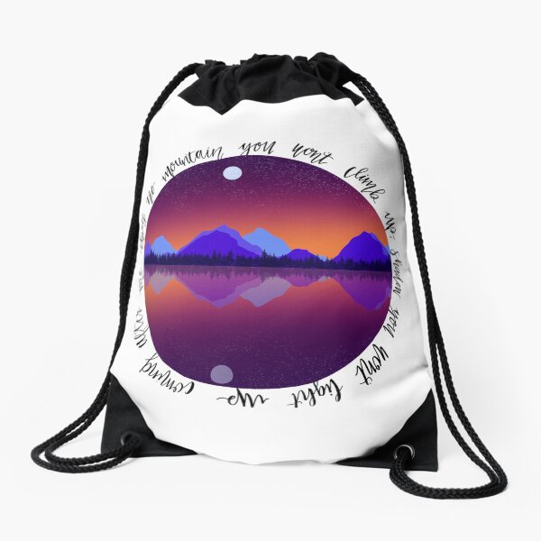“Reckless Love” Mountains Scene Drawstring Bag