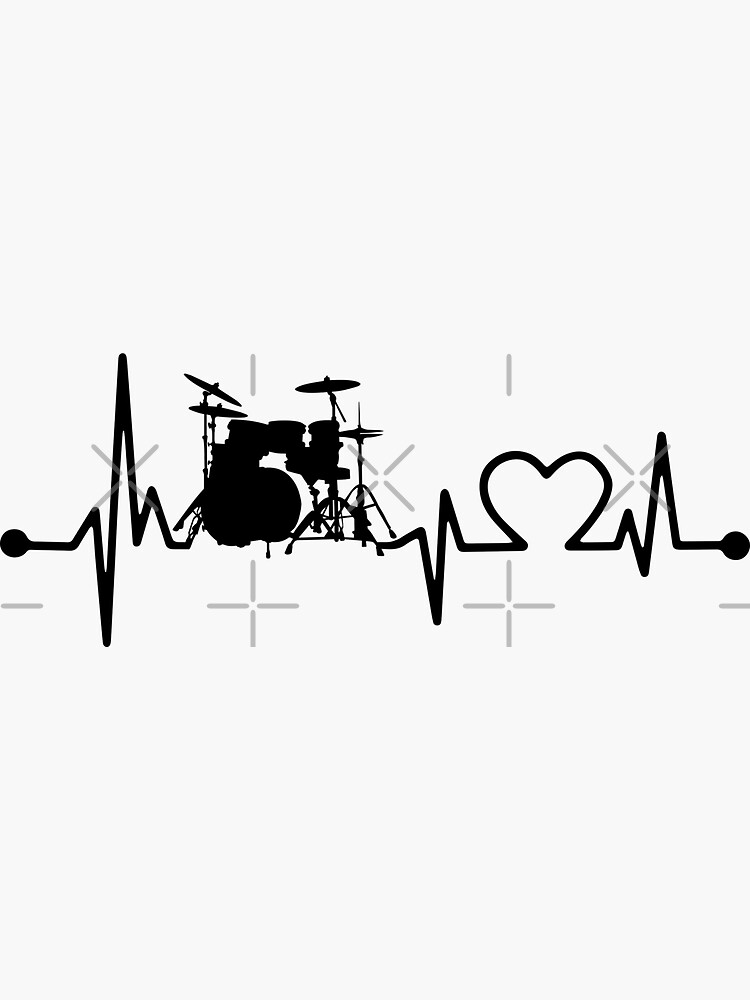 "DRUM HEARTBEAT" Sticker for Sale by bestteez Redbubble